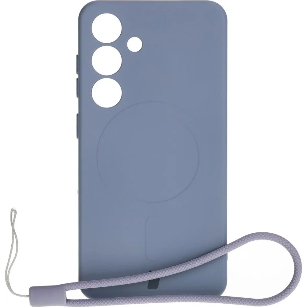 Silikonowe etui z pierścieniem magnetycznym Bizon Case Silicone Magnetic do Samsung Galaxy S25 / Galaxy S24 szare