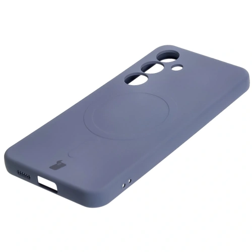 Kup Silikonové pouzdro s magnetickým kroužkem Bizon Case Silicone Magnetic pro Samsung Galaxy S25 / Galaxy S24 šedé - BIZ8289 - {ean13} - Sklep Home Screen