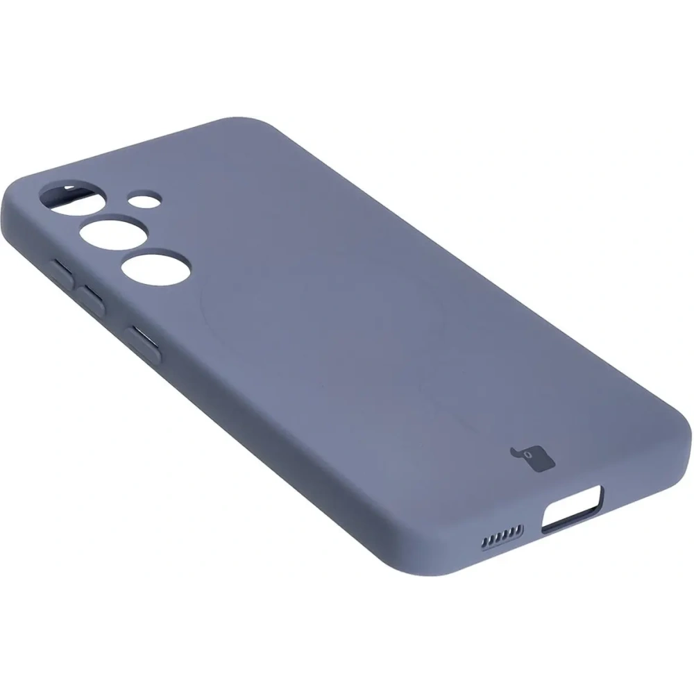 Silikonowe etui z pierścieniem magnetycznym Bizon Case Silicone Magnetic do Samsung Galaxy S25 / Galaxy S24 szare