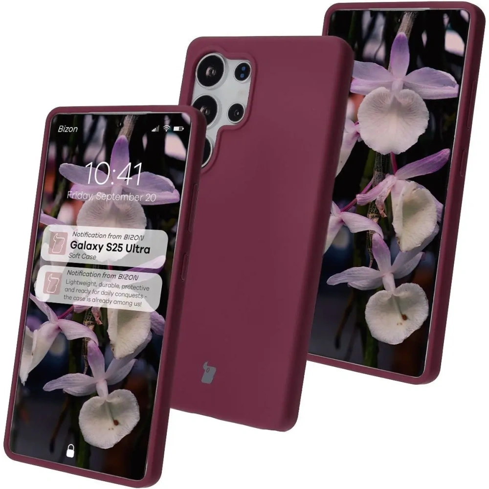 Silikonowe etui Bizon Soft Case do Samsung Galaxy S25 Ultra ciemnofioletowe