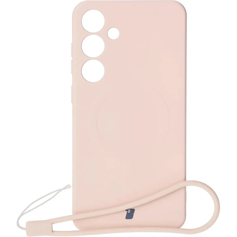 Silikonowe etui z pierścieniem magnetycznym Bizon Case Silicone Magnetic do Samsung Galaxy S25+ Plus / S24+ Plus jasnoróżowe