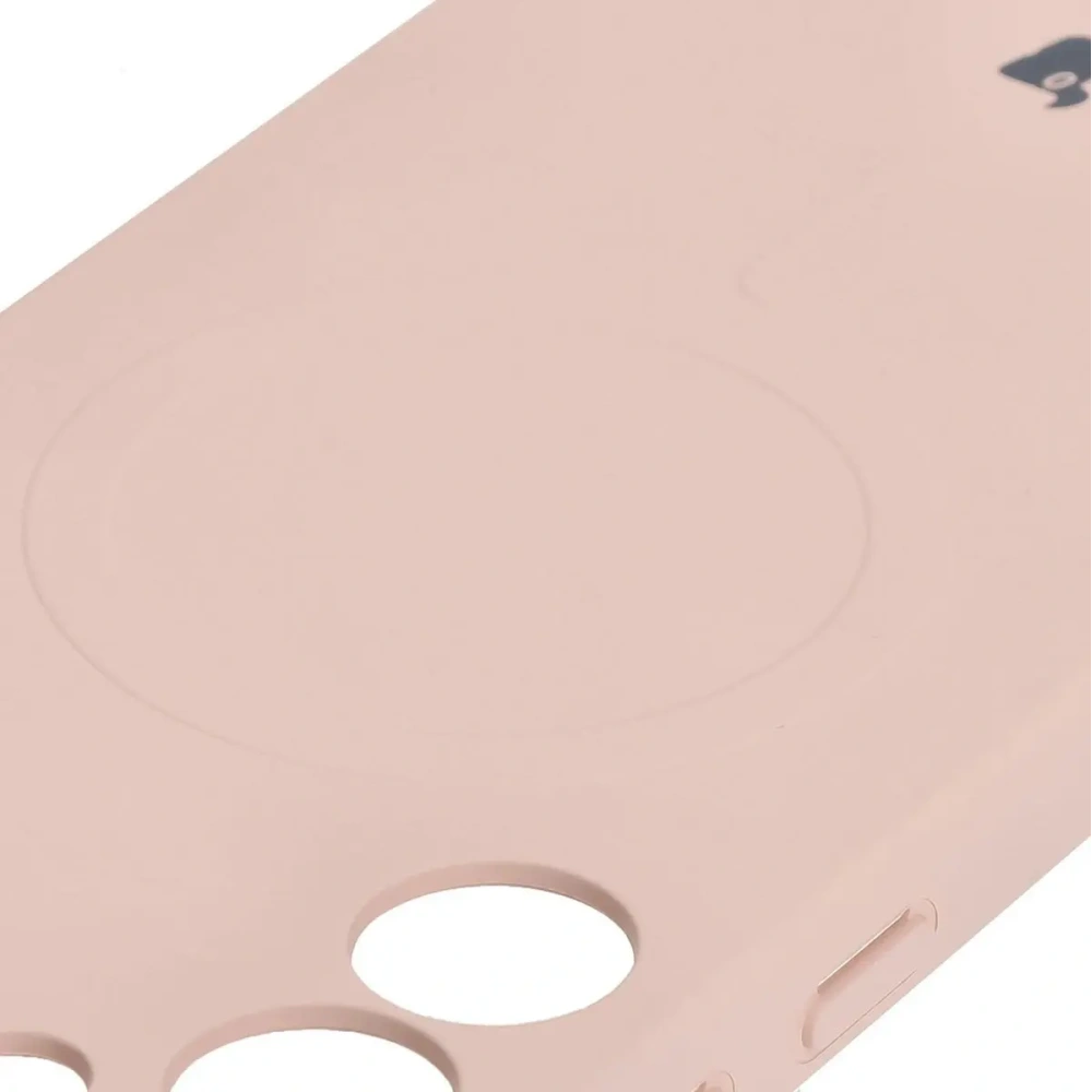 Silikonowe etui z pierścieniem magnetycznym Bizon Case Silicone Magnetic do Samsung Galaxy S25+ Plus / S24+ Plus jasnoróżowe