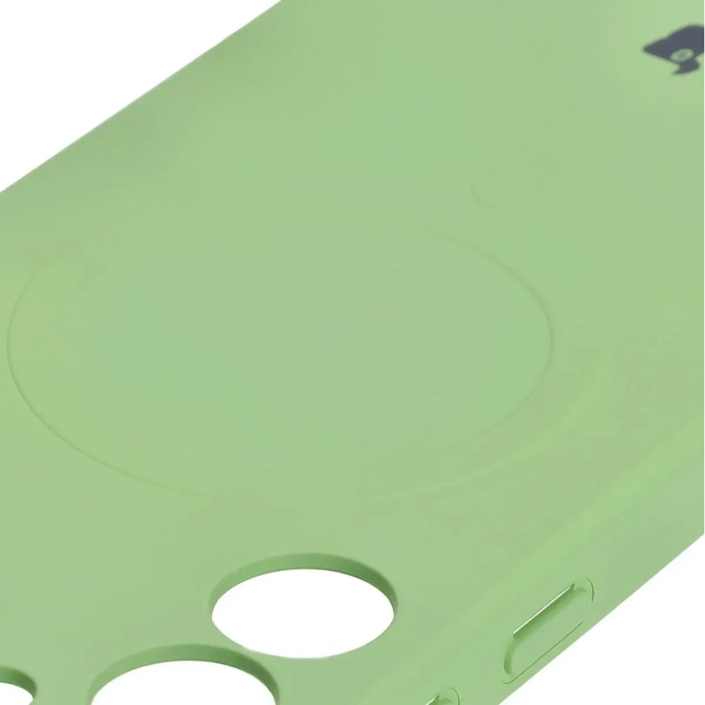 Silikonowe etui z pierścieniem magnetycznym Bizon Case Silicone Magnetic do Samsung Galaxy S25+ Plus / S24+ Plus jasnozielone