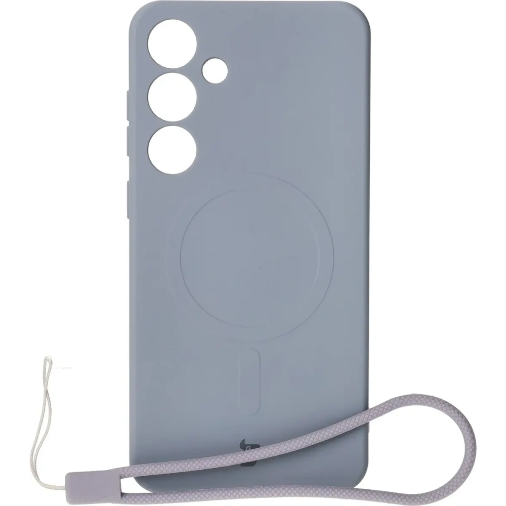 Silikonowe etui z pierścieniem magnetycznym Bizon Case Silicone Magnetic do Samsung Galaxy S25+ Plus / S24+ Plus szare