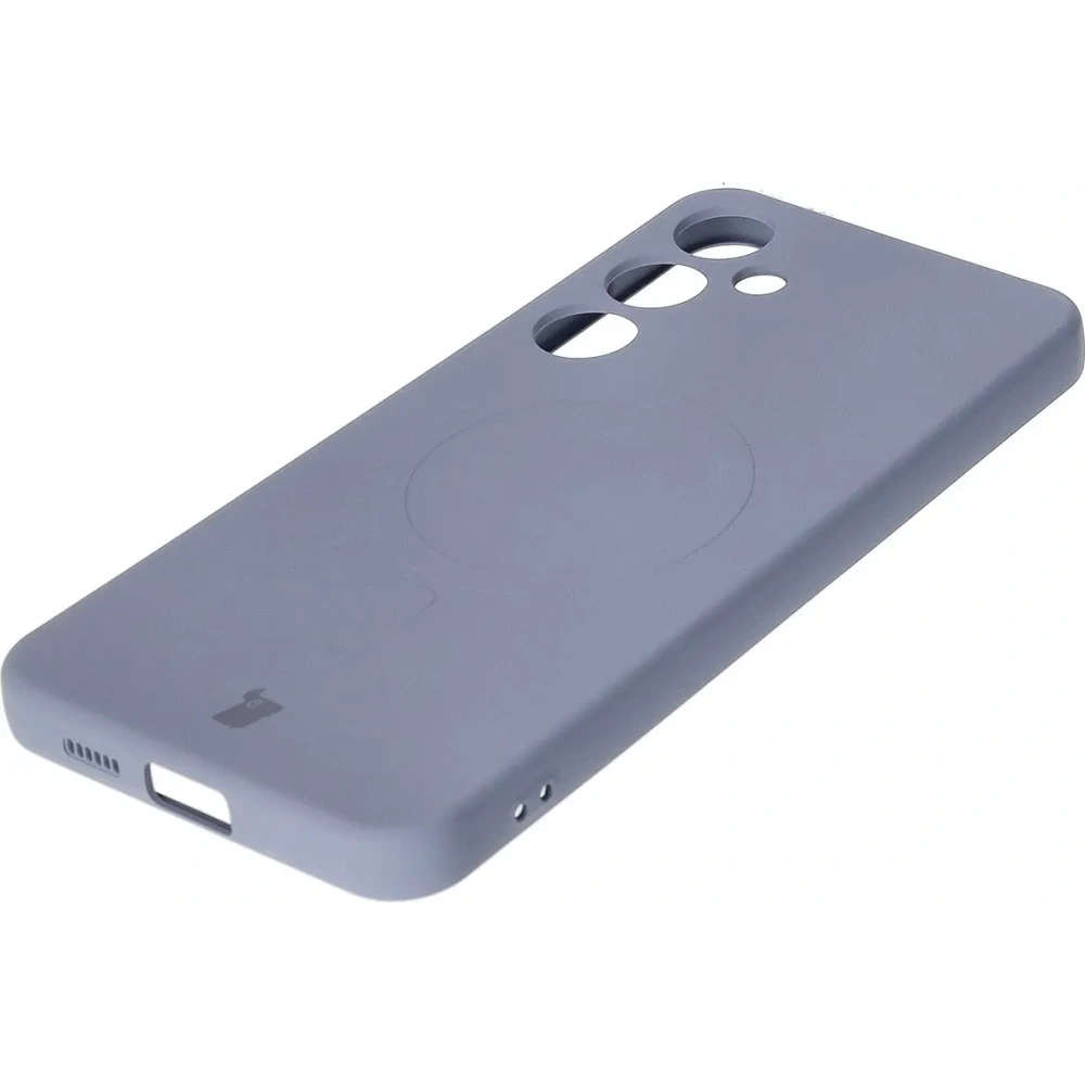 Silikonowe etui z pierścieniem magnetycznym Bizon Case Silicone Magnetic do Samsung Galaxy S25+ Plus / S24+ Plus szare