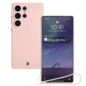 Buy Bizon Case Silicone Magnetic Samsung Galaxy S25 Ultra light pink - BIZ8294 - {ean13} - Home Screen Store Europe