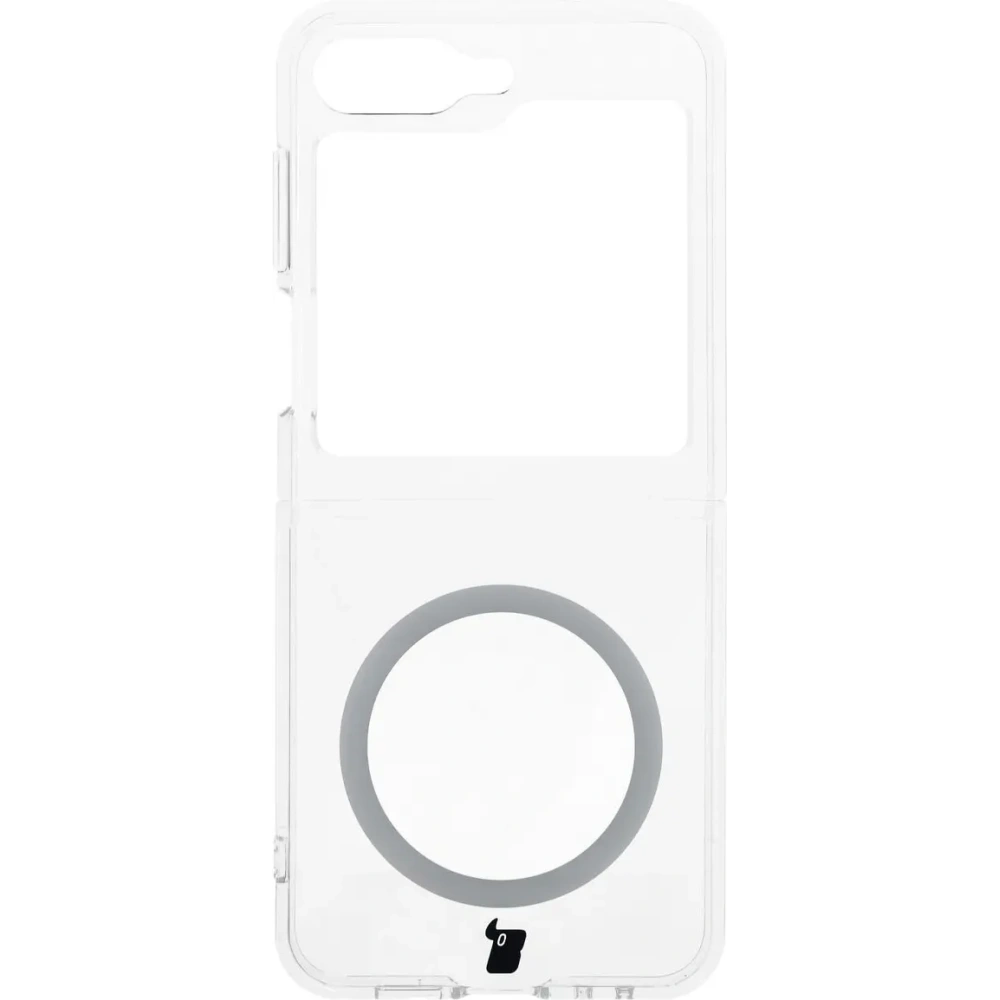 Etui z pierścieniem magnetycznym Bizon Case CrystalO do Samsung Galaxy Z Flip6 / 7 FE przezroczyste