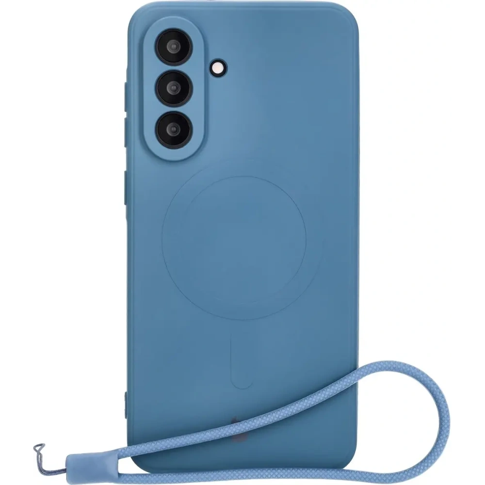 Silikonowe etui z pierścieniem magnetycznym Bizon Case Silicone Magnetic Sq do Samsung Galaxy A56 5G granatowe