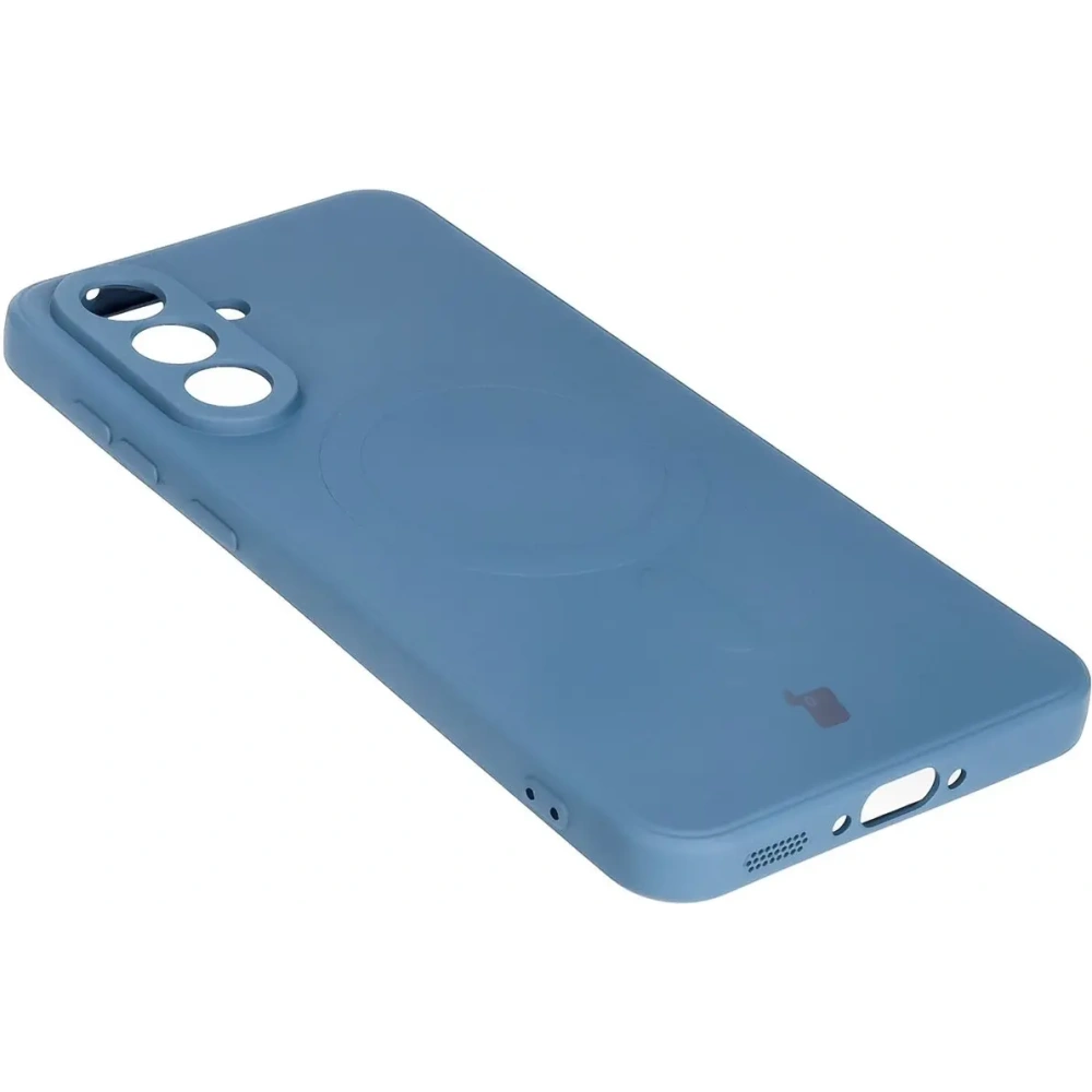 Silikonowe etui z pierścieniem magnetycznym Bizon Case Silicone Magnetic Sq do Samsung Galaxy A56 5G granatowe