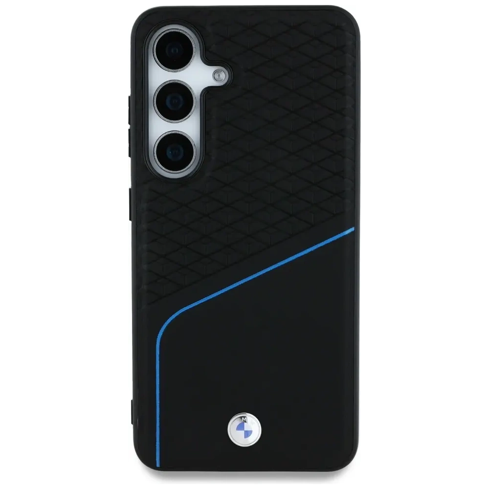 Etui BMW Leather Textured and Smooth MagSafe do Samsung Galaxy S25 czarny