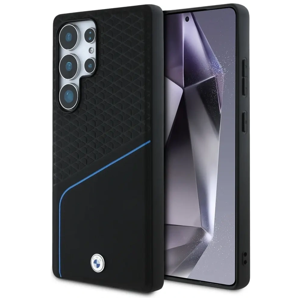 Etui BMW Leather Textured and Smooth MagSafe do Samsung Galaxy S25 Ultra czarny