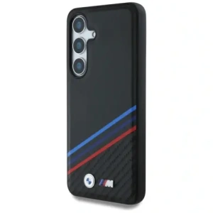 Kup BMW Leder Tricolor Überkreuzstreifen MagSafe Samsung Galaxy S25 schwarz - BMW805 - {ean13} - Sklep Home Screen