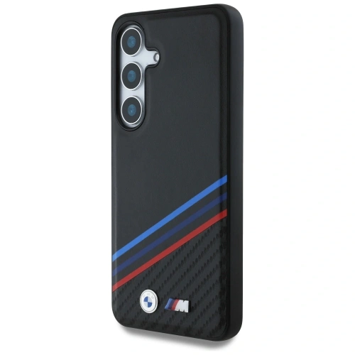 Buy BMW Leather Tricolor Crossing Stripes MagSafe Samsung Galaxy S25 black - BMW805 - {ean13} - Home Screen Store Europe