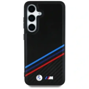 Buy BMW Leather Tricolor Crossing Stripes MagSafe Samsung Galaxy S25 black - BMW805 - {ean13} - Home Screen Store Europe