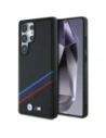 BMW Leather Tricolor Crossing Stripes MagSafe Samsung Galaxy S25 Ultra black