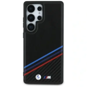 Kup BMW Leder Tricolor Überquerungsstreifen MagSafe Samsung Galaxy S25 Ultra schwarz - BMW806 - {ean13} - Sklep Home Screen