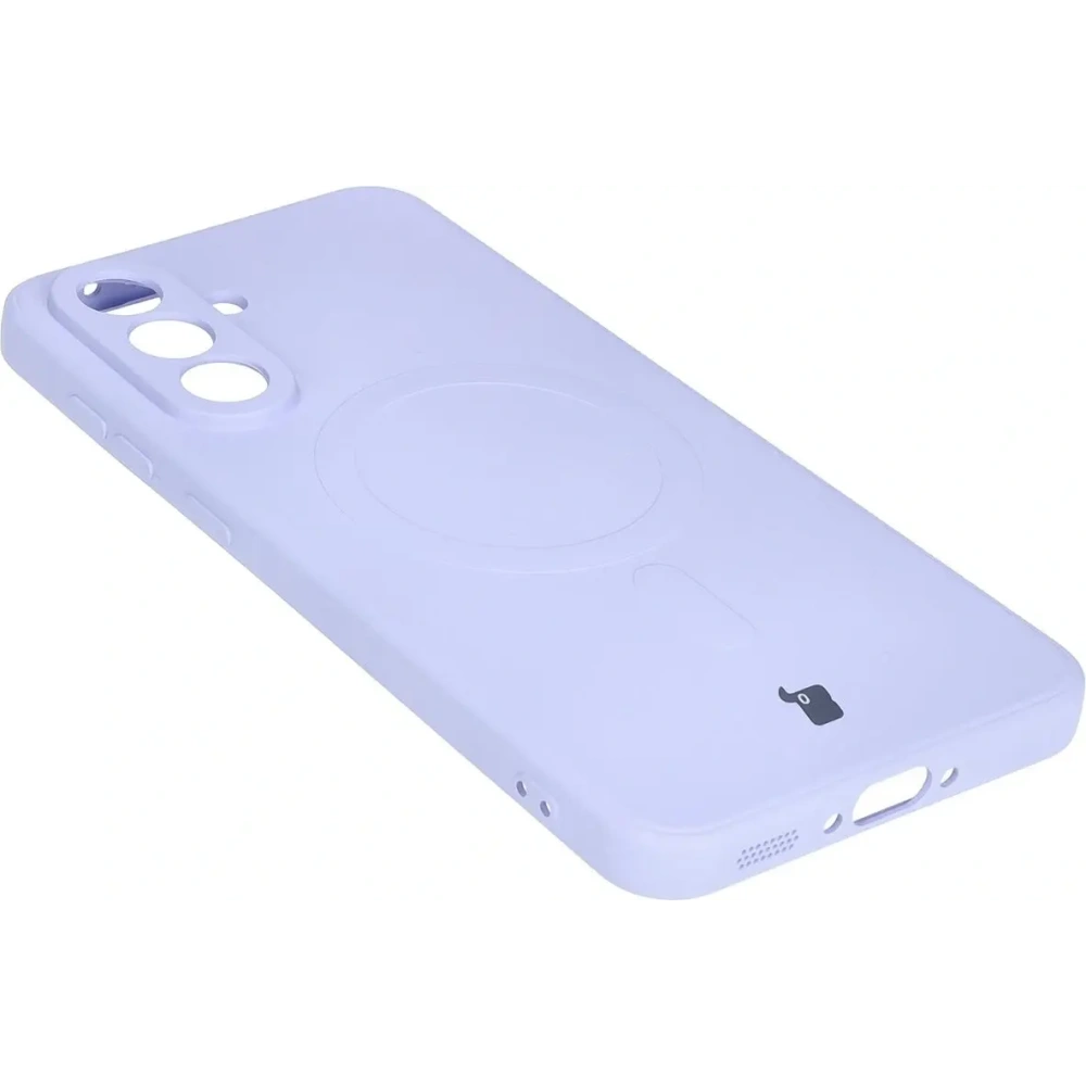 Silikonowe etui z pierścieniem magnetycznym Bizon Case Silicone Magnetic Sq do Samsung Galaxy A56 5G jasnofioletowe