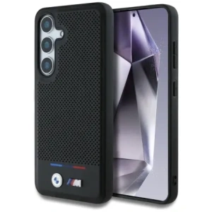 Kup BMW Leder Tricolor Streifen MagSafe Samsung Galaxy S25 schwarz - BMW807 - {ean13} - Sklep Home Screen