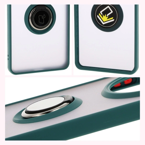 Buy Bizon Case Hybrid Ring Honor Magic7 Lite smoky with a dark green frame - BIZ8305 - {ean13} - Home Screen Store Europe