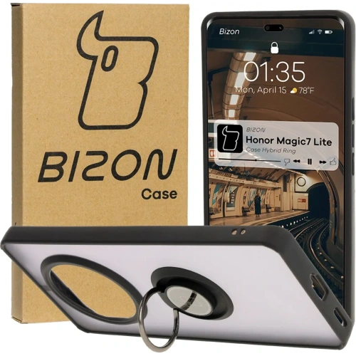 Buy Bizon Case Hybrid Ring Honor Magic7 Lite smoky with a black frame - BIZ8306 - {ean13} - Home Screen Store Europe
