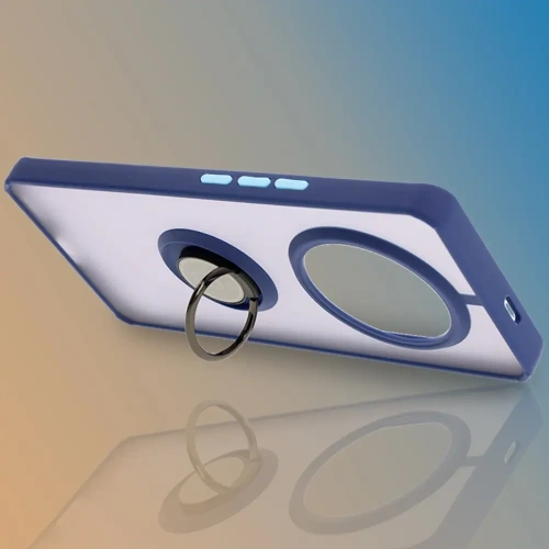 Buy Bizon Case Hybrid Ring Honor Magic7 Lite smoky with a dark blue frame - BIZ8308 - {ean13} - Home Screen Store Europe