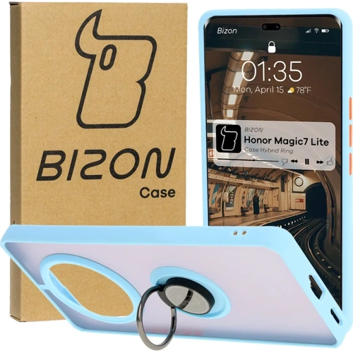 Buy Bizon Case Hybrid Ring Honor Magic7 Lite smoky with a light blue frame - BIZ8309 - {ean13} - Home Screen Store Europe