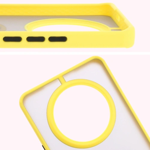 Buy Bizon Case Hybrid Ring Honor Magic7 Lite smoky with a yellow frame - BIZ8310 - {ean13} - Home Screen Store Europe