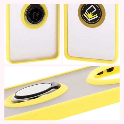 Buy Bizon Case Hybrid Ring Honor Magic7 Lite smoky with a yellow frame - BIZ8310 - {ean13} - Home Screen Store Europe