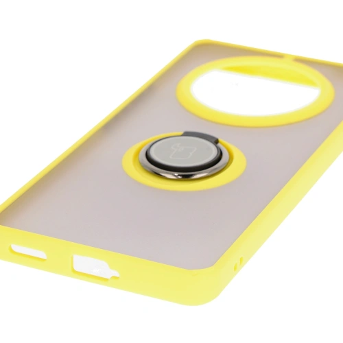 Buy Bizon Case Hybrid Ring Honor Magic7 Lite smoky with a yellow frame - BIZ8310 - {ean13} - Home Screen Store Europe