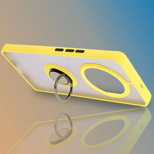 Buy Bizon Case Hybrid Ring Honor Magic7 Lite smoky with a yellow frame - BIZ8310 - {ean13} - Home Screen Store Europe