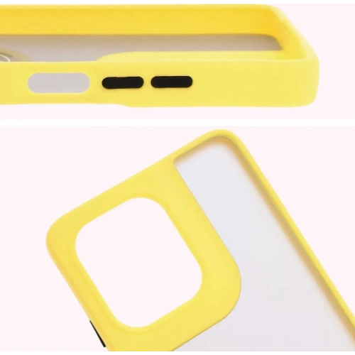 Kup Etui z uchwytem na palec Bizon Case Hybrid Ring do Motorola Moto G75 5G kouřové s žlutým rámečkem - BIZ8312 - {ean13} - Sklep Home Screen