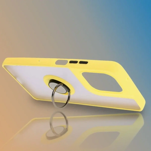 Kup Etui z uchwytem na palec Bizon Case Hybrid Ring do Motorola Moto G75 5G kouřové s žlutým rámečkem - BIZ8312 - {ean13} - Sklep Home Screen