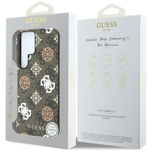 Kup Etui Guess 4G Printed Colored Peony Pattern MagSafe do Samsung Galaxy S25 Ultra brązowy - GUE4288 - {ean13} - Sklep Home Screen
