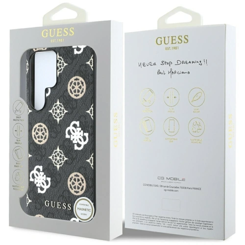 Kup Etui Guess 4G Printed Colored Peony Pattern MagSafe do Samsung Galaxy S25 Ultra czarny - GUE4289 - {ean13} - Sklep Home Screen