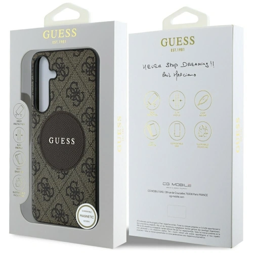 Kup Etui Guess 4G Round Patch Classic Logo MagSafe do Samsung Galaxy S25 brązowy - GUE4290 - {ean13} - Sklep Home Screen