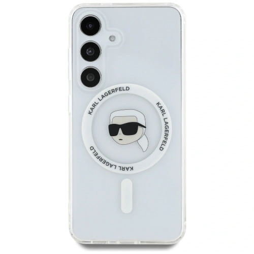 Buy Karl Lagerfeld Button Karl Head Printed Logo MagSafe Samsung Galaxy S25 white - KLD21884 - {ean13} - Home Screen Store Europe