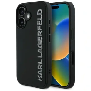 Buy Karl Lagerfeld HC 3D Rubber Elongated Glitter Apple iPhone 16 black - KLD21886 - {ean13} - Home Screen Store Europe