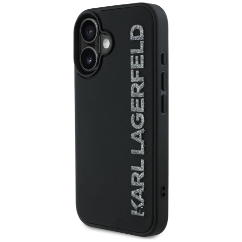 Buy Karl Lagerfeld HC 3D Rubber Elongated Glitter Apple iPhone 16 black - KLD21886 - {ean13} - Home Screen Store Europe