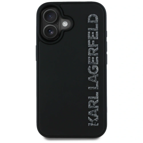 Kup Etui Karl Lagerfeld HC 3D Rubber Elongated Glitter do Apple iPhone 16 czarny - KLD21886 - {ean13} - Sklep Home Screen