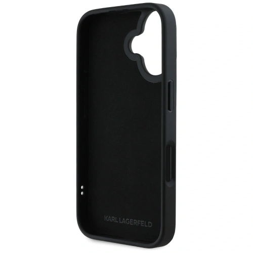 Kup Karl Lagerfeld HC 3D Rubber Elongated Glitter Apple iPhone 16 negru - KLD21886 - {ean13} - Sklep Home Screen
