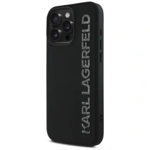 Buy Karl Lagerfeld HC 3D Rubber Elongated Glitter Apple iPhone 16 Pro black - KLD21887 - {ean13} - Home Screen Store Europe