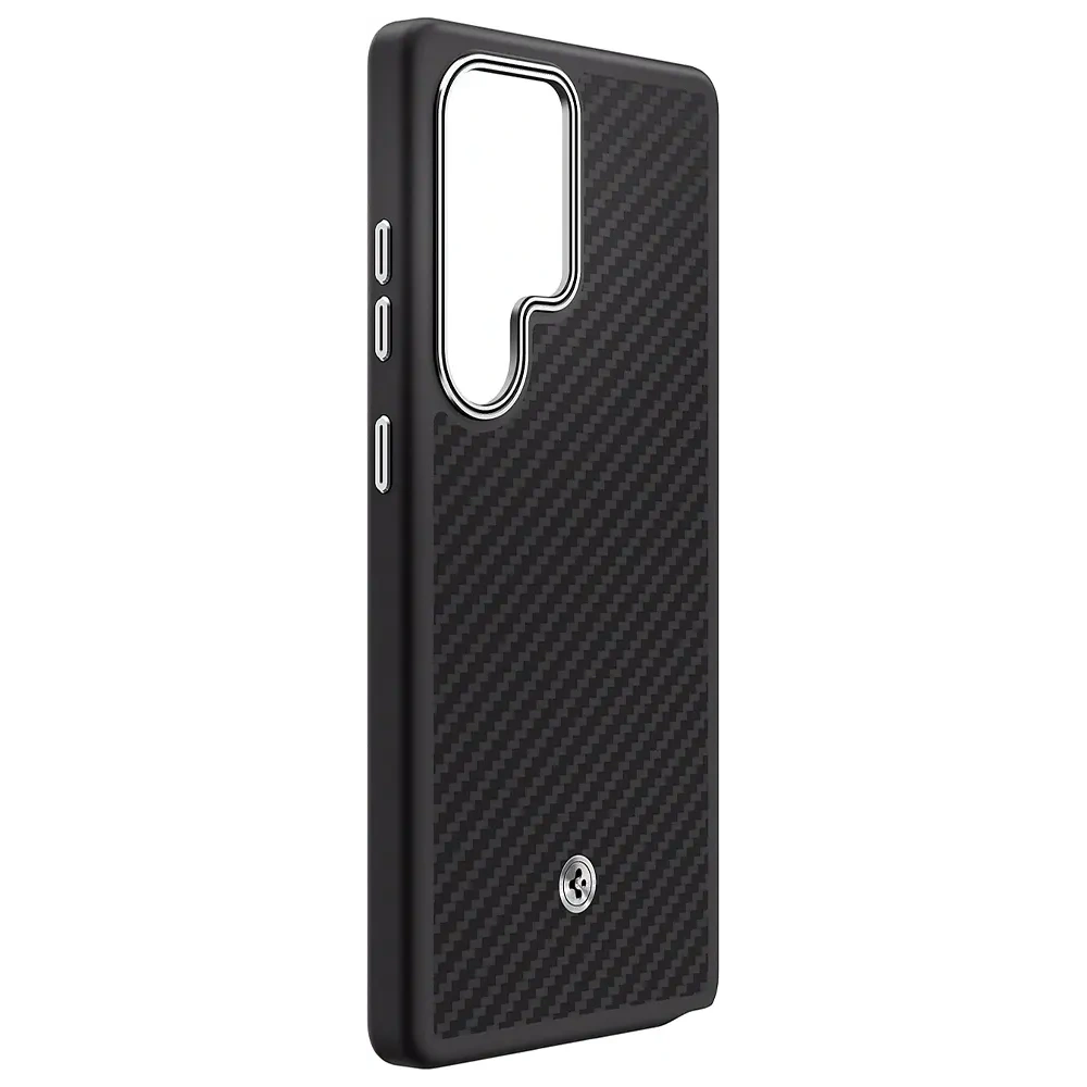 Etui Samsung Spigen Enzo Aramid Magnet do Galaxy S25 Ultra czarno-srebrny