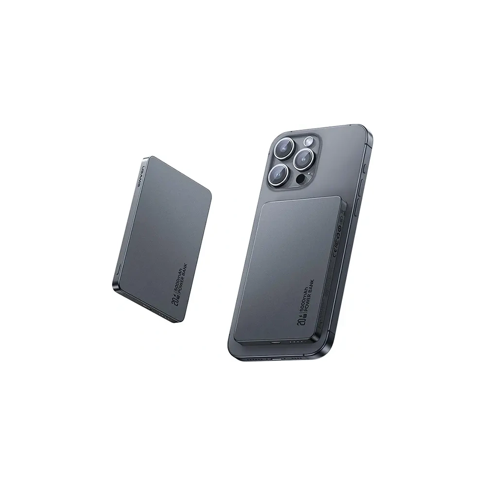 Powerbank z ładowaniem bezprzewodowym USAMS US-CD231 5000mAh 20W PD Fast Charge szary/tarnish