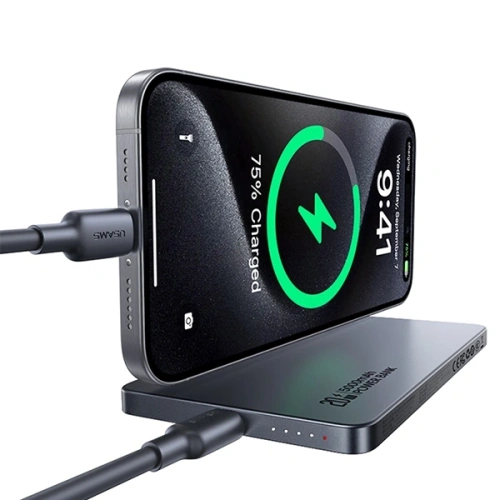 Buy USAMS US-CD231 Power bank with wireless charging 5000mAh 20W PD Fast Charge gray/tarnish - USA1227 - {ean13} - Home Screen Store Europe