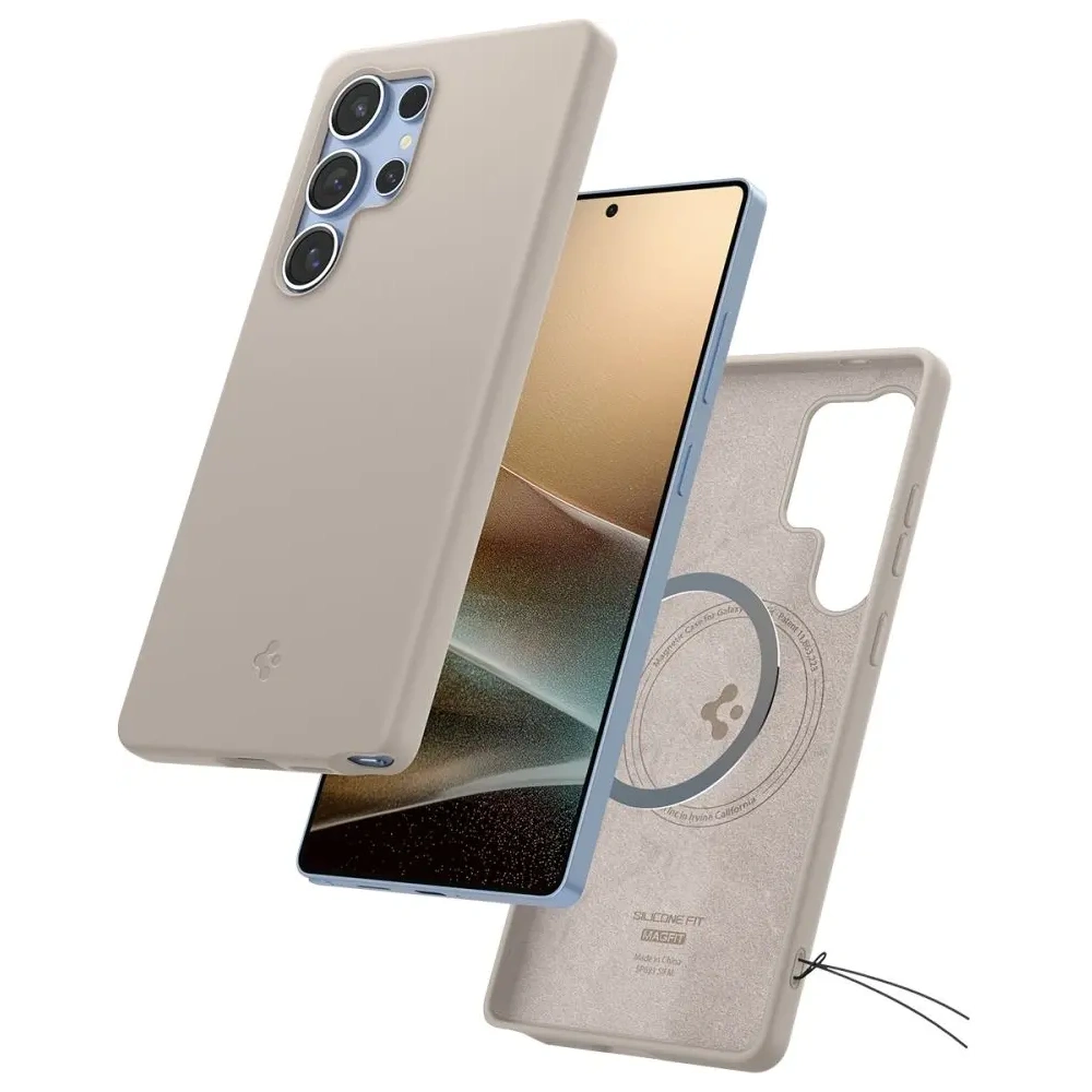 Etui Spigen Silicone Fit Mag MagSafe Samsung Galaxy S25 Ultra Natural Titanium