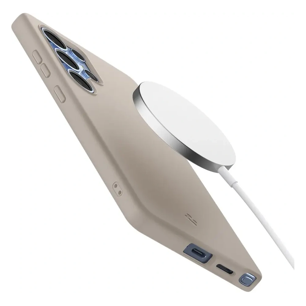 Etui Spigen Silicone Fit Mag MagSafe Samsung Galaxy S25 Ultra Natural Titanium