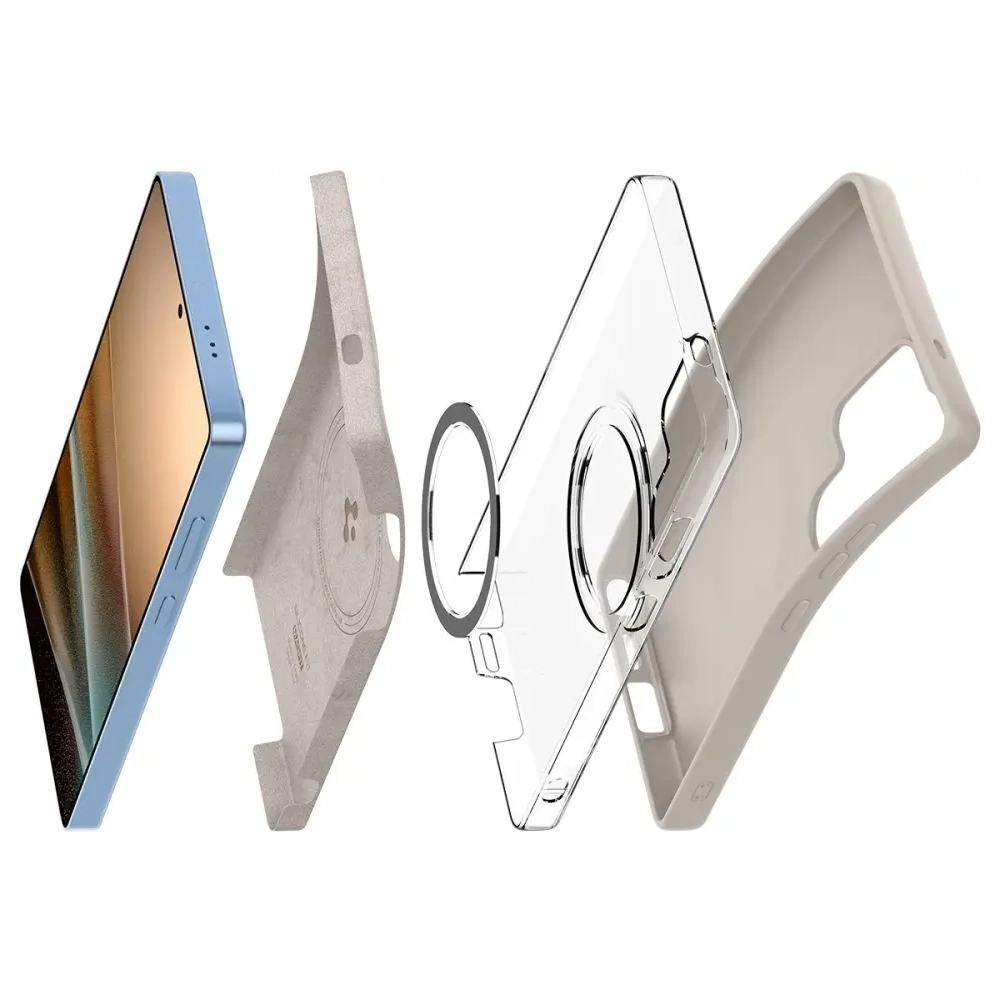 Etui Spigen Silicone Fit Mag MagSafe Samsung Galaxy S25 Ultra Natural Titanium