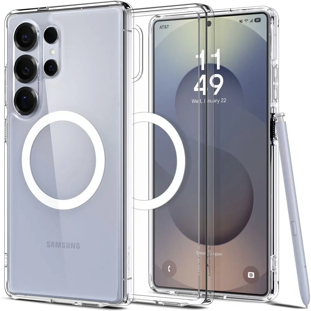 Etui Spigen Ultra Hybrid Mag MagSafe Samsung Galaxy S25 Ultra Clear/white