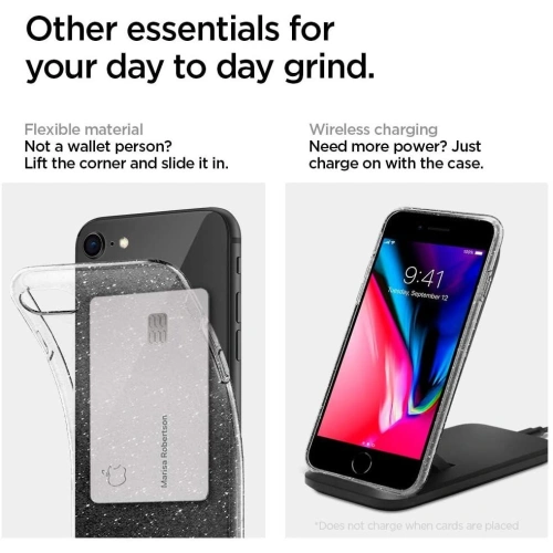 Kup Spigen Apple Case Flüssigkristall iPhone SE 2022/SE 2020/8/7 Glitzerkristall - SPN1103CL - {ean13} - Sklep Home Screen