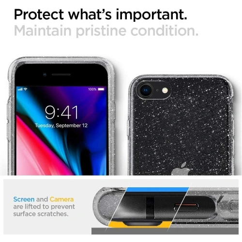 Kup Spigen Apple Case Flüssigkristall iPhone SE 2022/SE 2020/8/7 Glitzerkristall - SPN1103CL - {ean13} - Sklep Home Screen